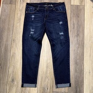 KanCan Women's Dark Blue Distressed Jeans